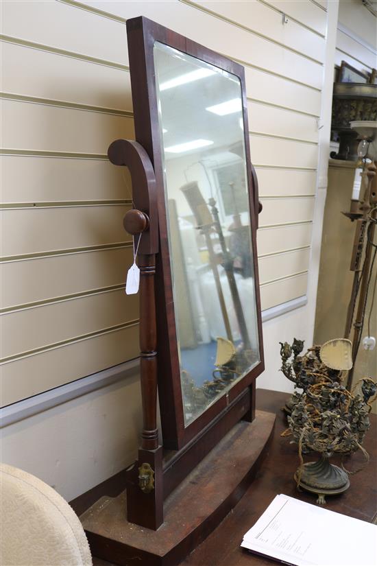 A Victorian mahogany toilet mirror 2ft 7in. H. 3ft 5in.